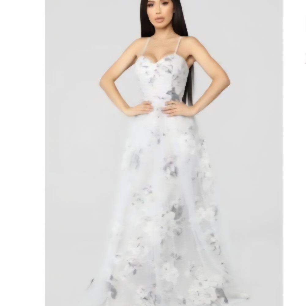 Fashion Nova White Floral Maxi Dress